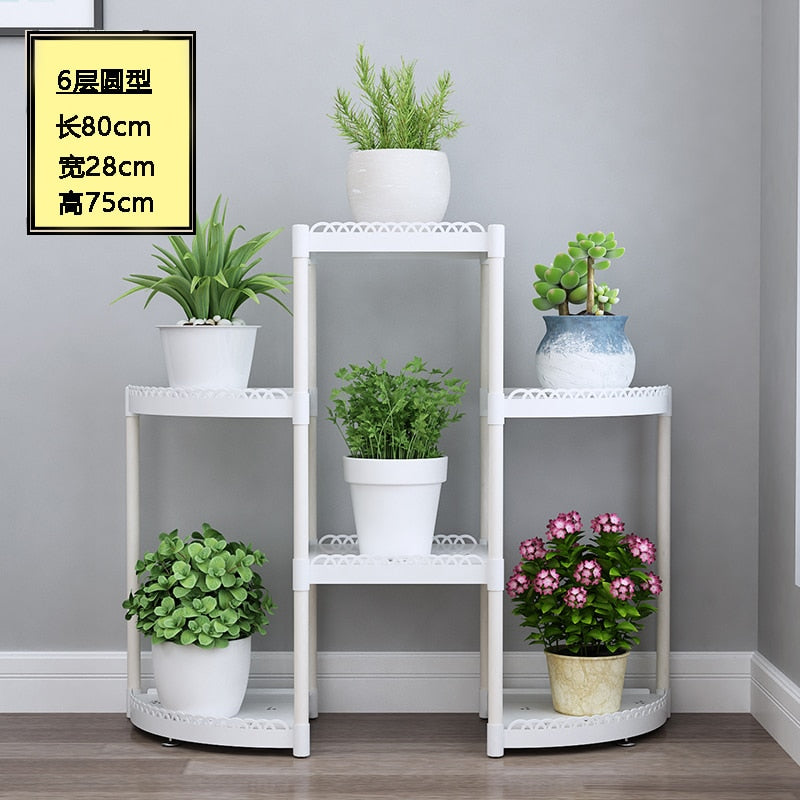 Flower Shelf Indoor Balcony Stand Plastic Frame Rack