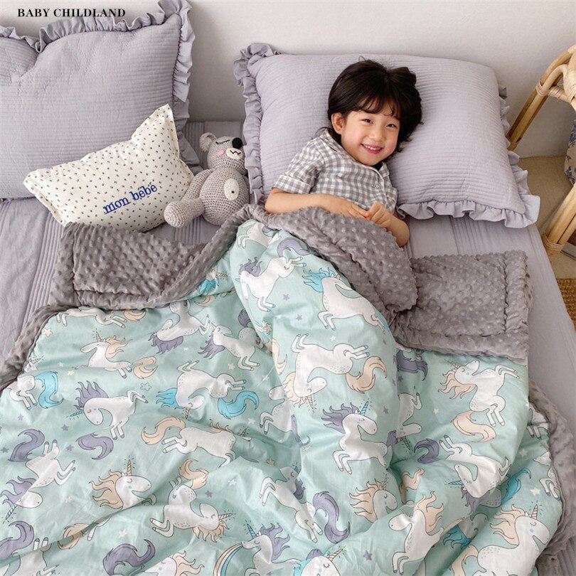 Kids Blanket Winter Unicorn Children Bedding Mink Wool Blanket For Sofa