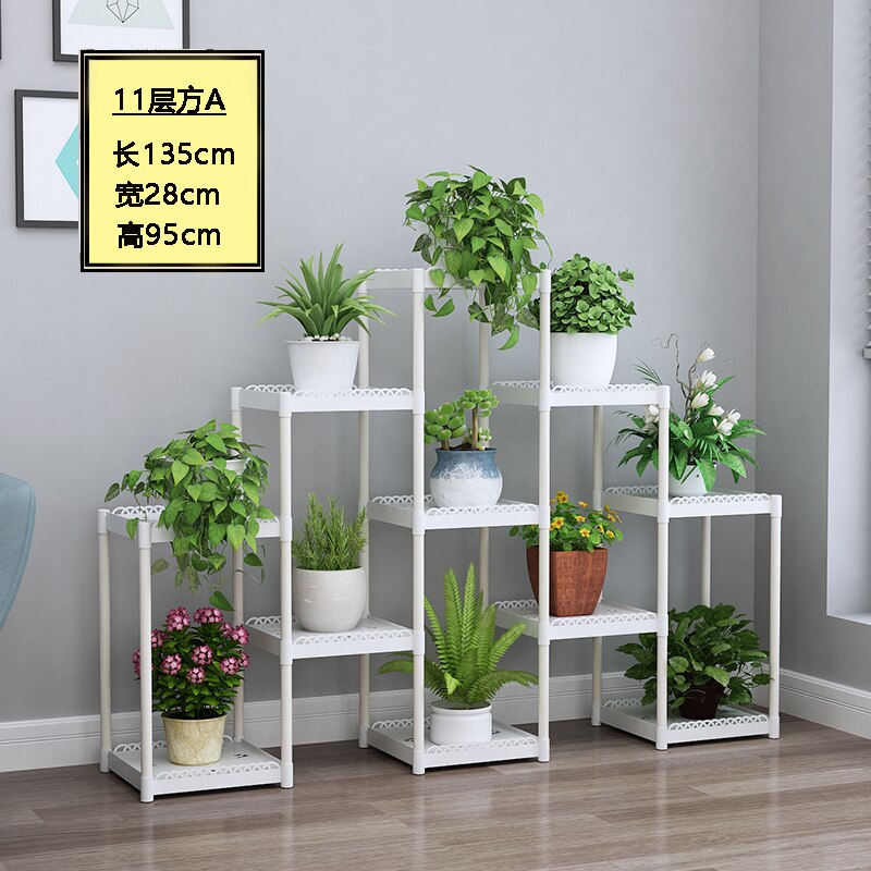 Flower Shelf Indoor Balcony Stand Plastic Frame Rack
