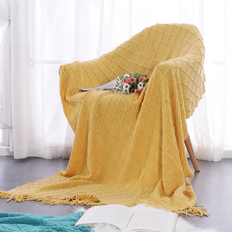 Nordic Knitted Throw Thread Sofa Blanket Home Decor