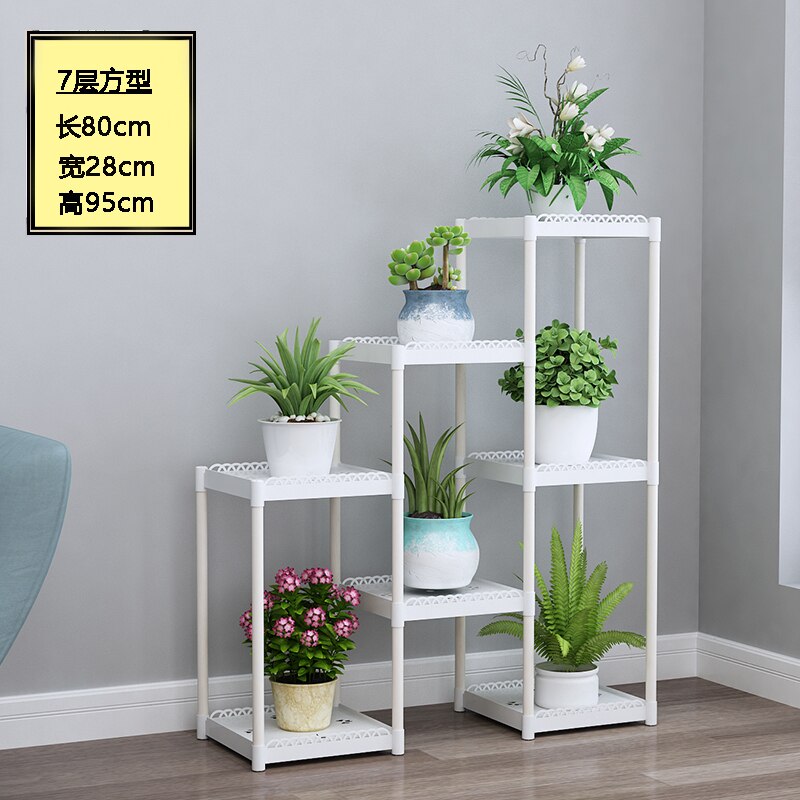 Flower Shelf Indoor Balcony Stand Plastic Frame Rack
