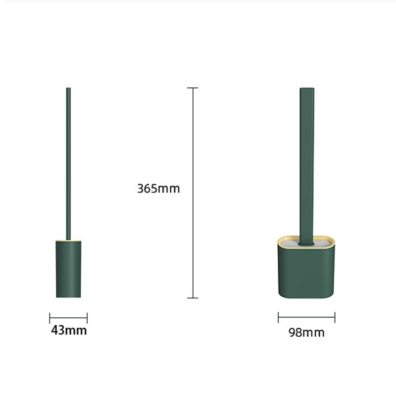 Silicone Wc Toilet Brush Flat Head Flexible Soft Bristles