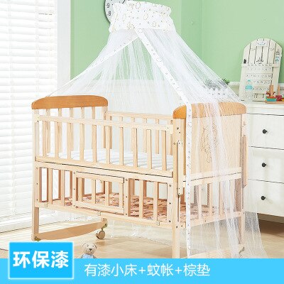 Solid Wood Crib Paint-Free Baby Bed Bassinet