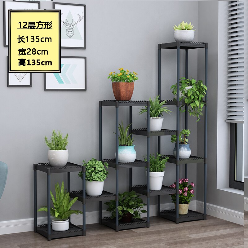 Flower Shelf Indoor Balcony Stand Plastic Frame Rack