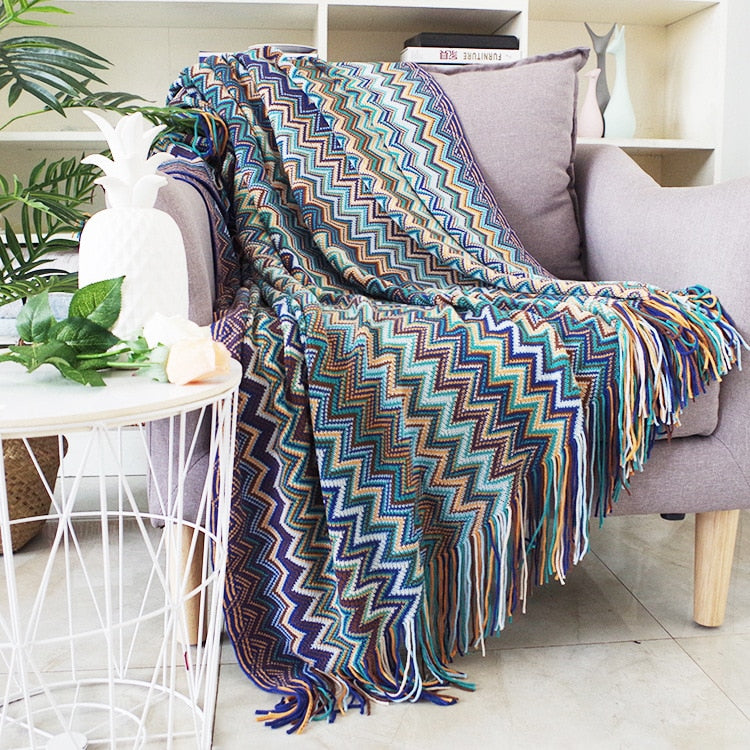 Nordic Knitted Throw Thread Sofa Blanket Home Decor