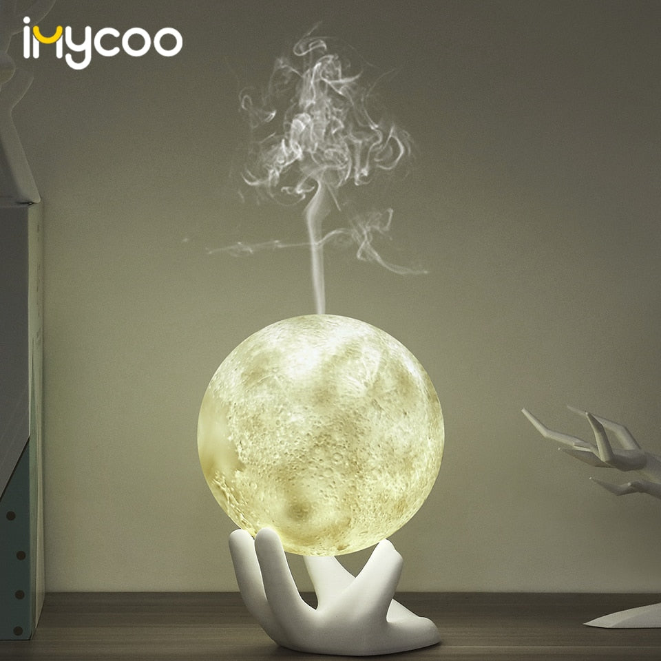 Aroma Air Humidifier With 3D Moon Lamp Light Essential Oil Air Diffuser Mist