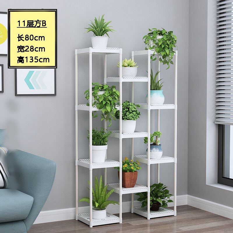 Flower Shelf Indoor Balcony Stand Plastic Frame Rack