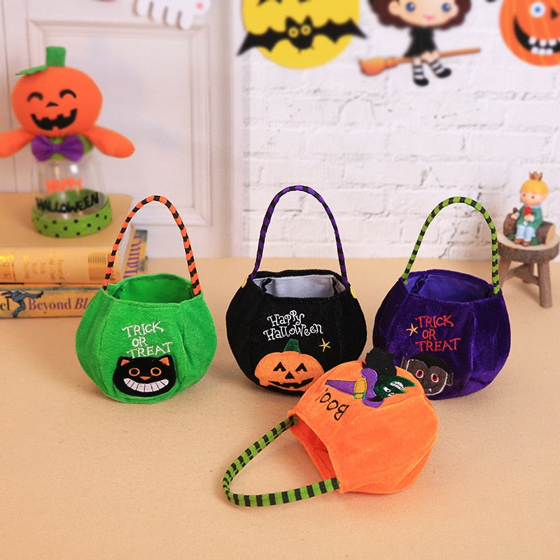 Halloween Loot Party Kids Pumpkin Trick Treat Candy Tote Bags