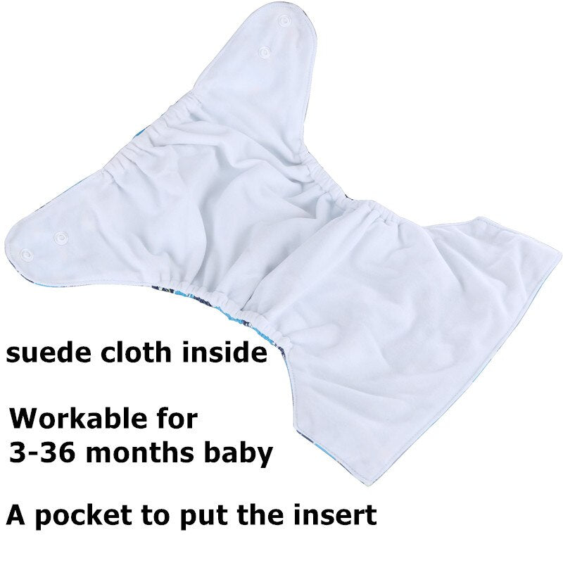 Pack of 5 - Reusable Cloth Diaper Adjustable Baby Nappies Washable Fit 3-15 kg