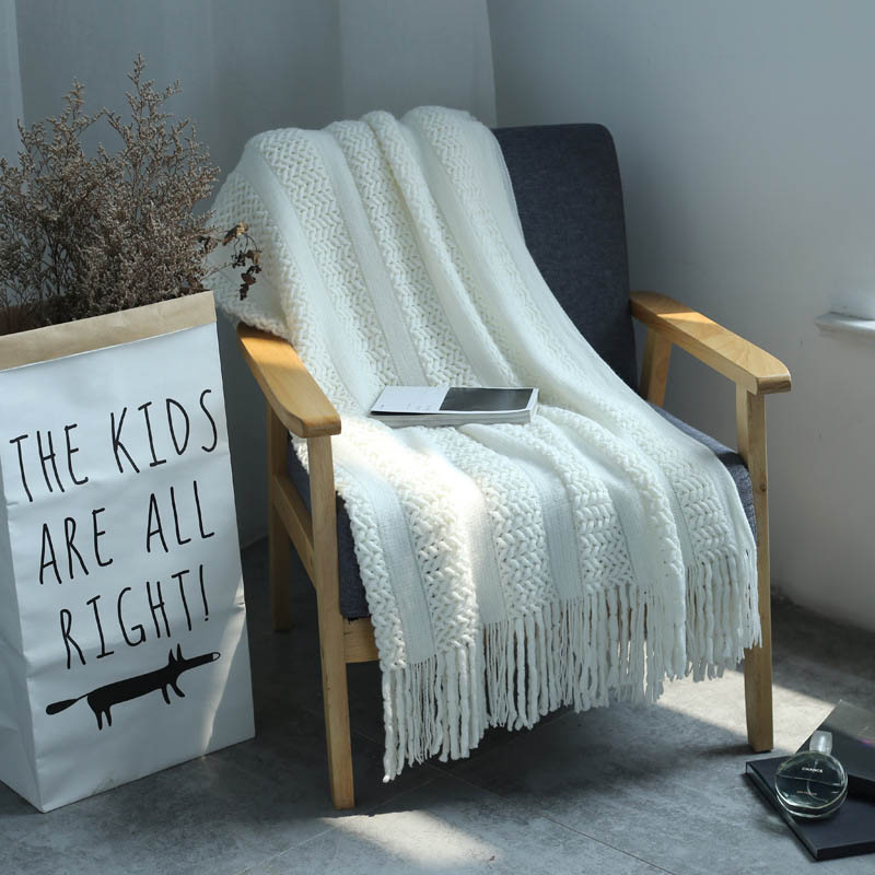 Nordic Knitted Throw Thread Sofa Blanket Home Decor