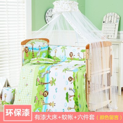 Solid Wood Crib Paint-Free Baby Bed Bassinet