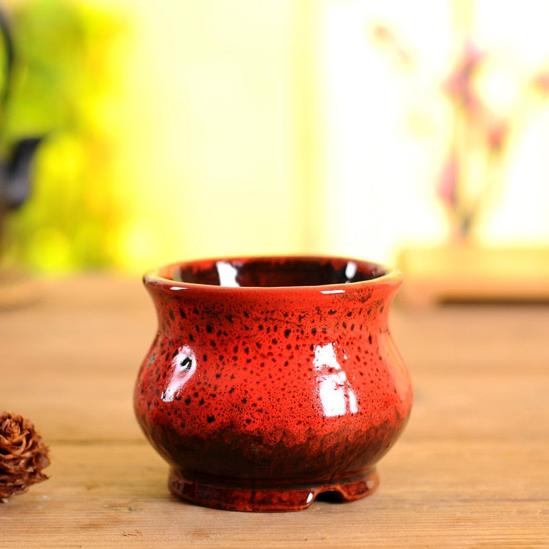 Pack of 5 - Chinese Style Ceramics Flower Pot Bonsai Pots For Succulent Plants