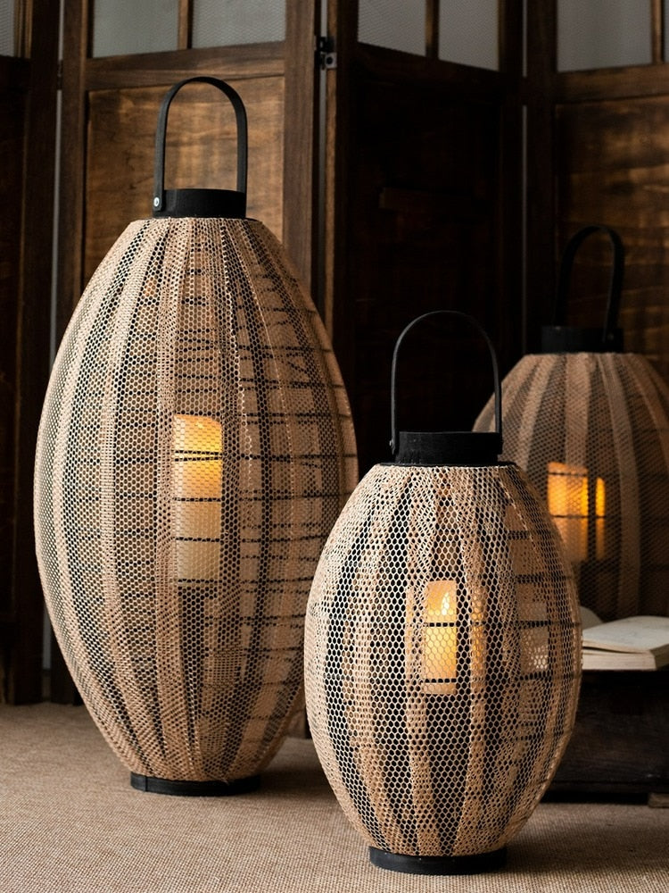 Nordic Style Floor Lantern Lamp Courtyard Garden Decorations