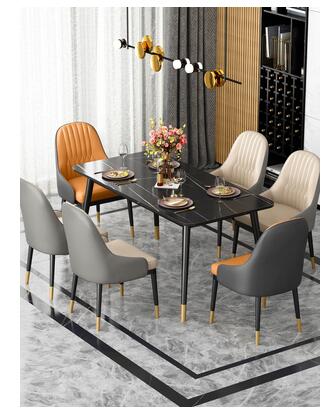 Italian Modern Rock Plate Dining Table and Chair