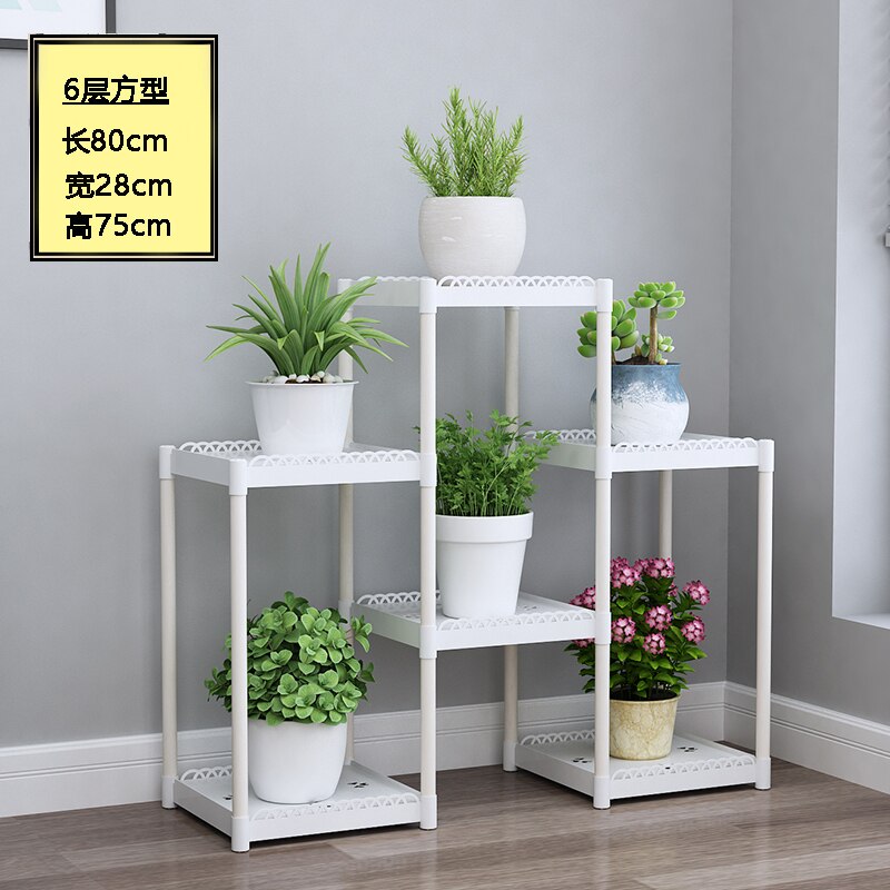 Flower Shelf Indoor Balcony Stand Plastic Frame Rack