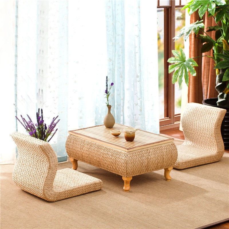 Japanese Rattan Coffee Table