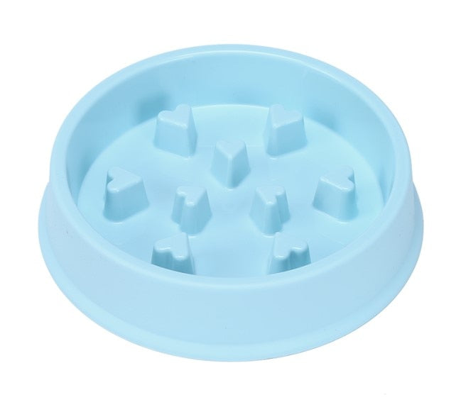Pet Dog Feeding Food Bowls Puppy Slow Eating Feeder