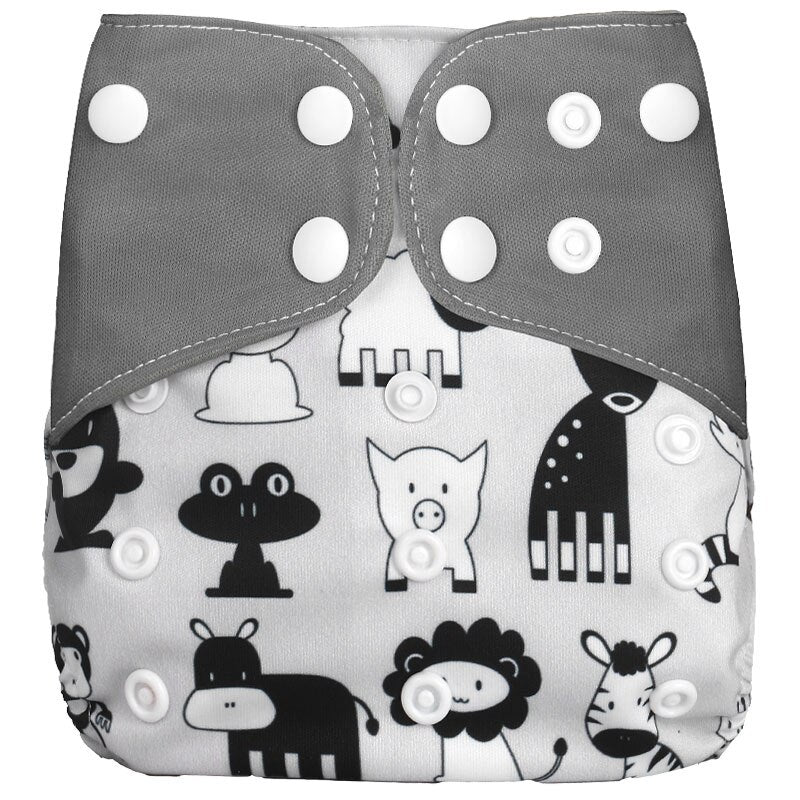Pack of 5 - Reusable Cloth Diaper Adjustable Baby Nappies Washable Fit 3-15 kg