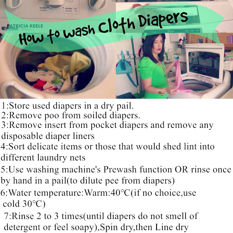 Pack of 5 - Reusable Cloth Diaper Adjustable Baby Nappies Washable Fit 3-15 kg