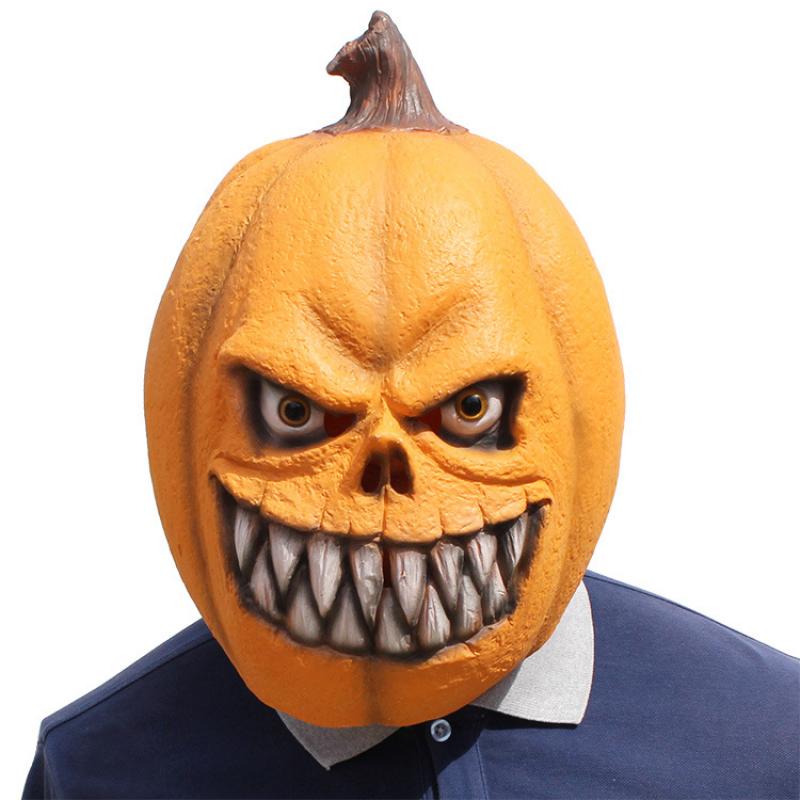 Pumpkin Mask Halloween Carnival Party Scary Horror Pumpkin Headgear Latex Mask