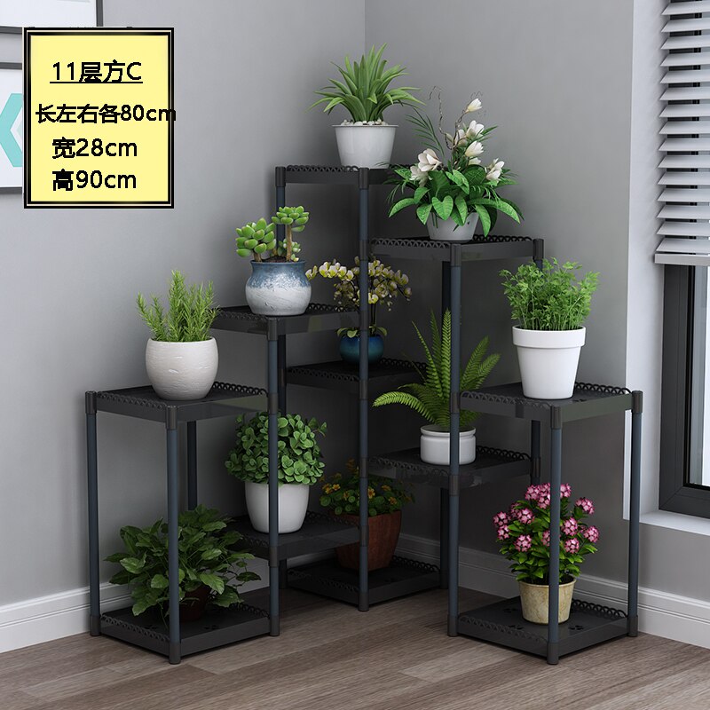 Flower Shelf Indoor Balcony Stand Plastic Frame Rack