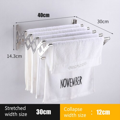 Folding Towel Rack Stainless Steel Wall Mount Drying Rack