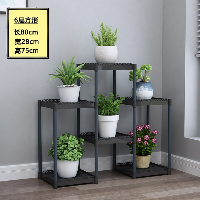 Flower Shelf Indoor Balcony Stand Plastic Frame Rack