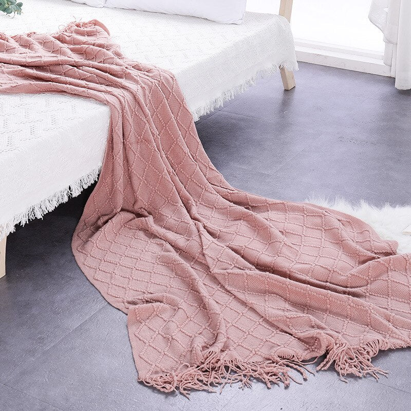 Nordic Knitted Throw Thread Sofa Blanket Home Decor