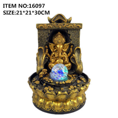 Ganesha Statue Elephant Hindu God Idol Water Fountain