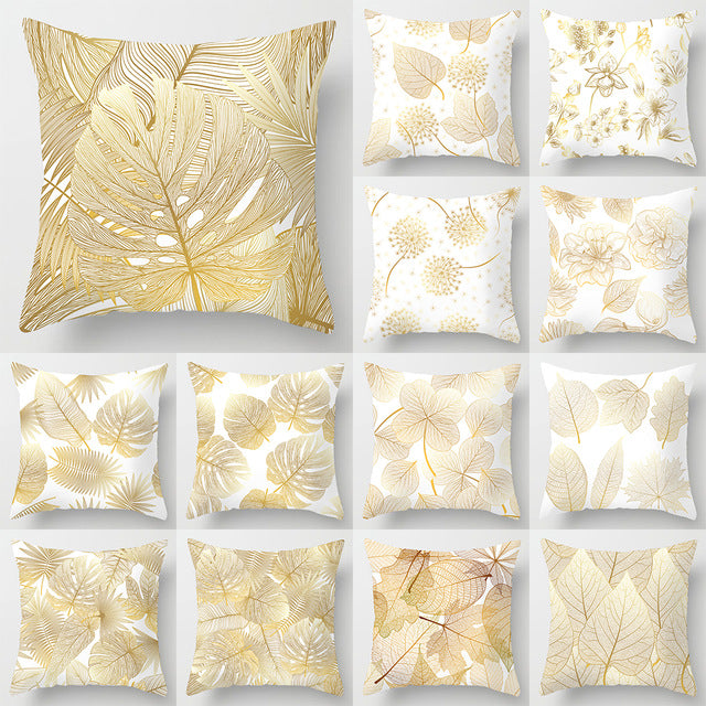 Gold Leaf Cushion Plant Leaf Pillow