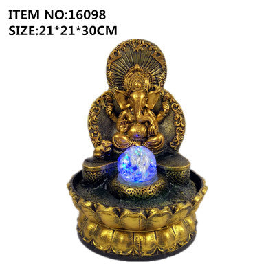 Ganesha Statue Elephant Hindu God Idol Water Fountain