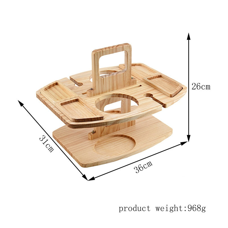 Outdoor Folding Wine Table Fruit Snack Tray