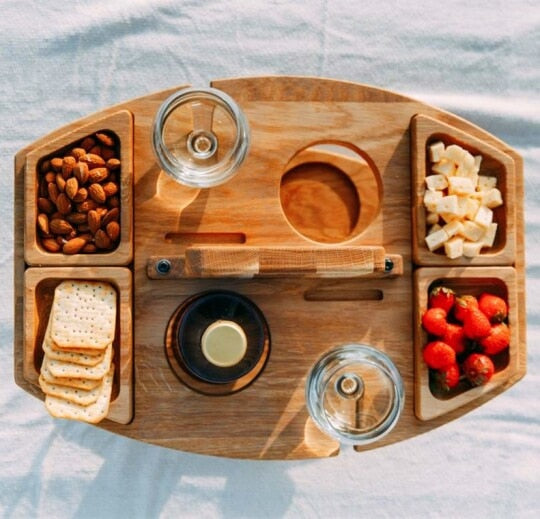 Outdoor Folding Wine Table Fruit Snack Tray