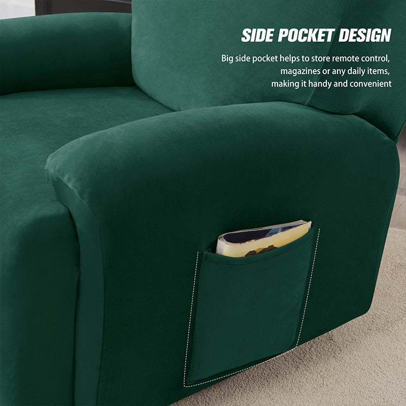 Velvet Stretch Recliner Sofa Cover