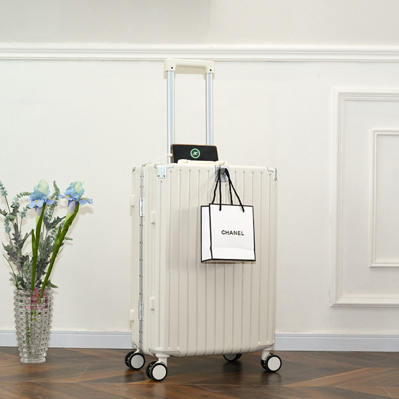Travel Luggage Bag Aluminum Frame Suitcase