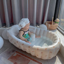 Disabled elderly bedridden patient inflatable bathtub basin