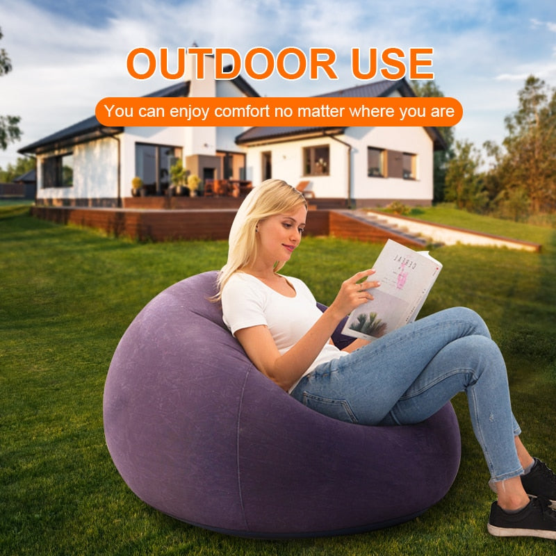 Lazy Inflatable Sofa Chair PVC Lounger Seat Bean Bag