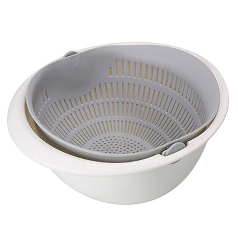 Pack of 2 Double Drain Basket Bowl Strainer