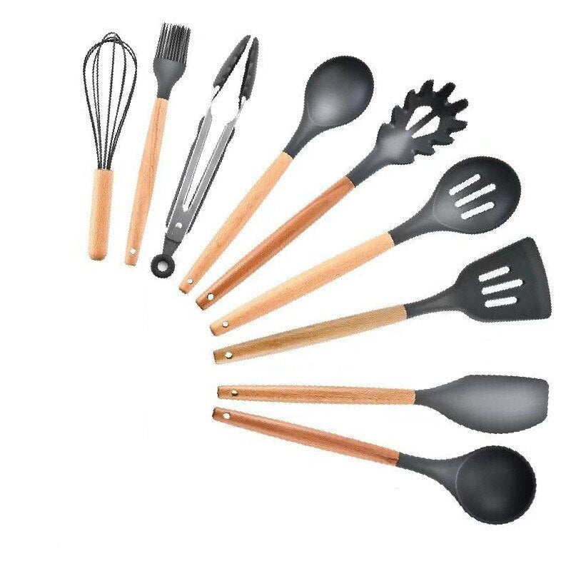 Cooking Tools Set Kitchen Utensils Kitchenware Silicone Non-stick Spatula Spoon 24