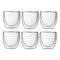 6 Pcs Coffee Cup 80ml Glass Double Walled Heat Insulated Tea Cup