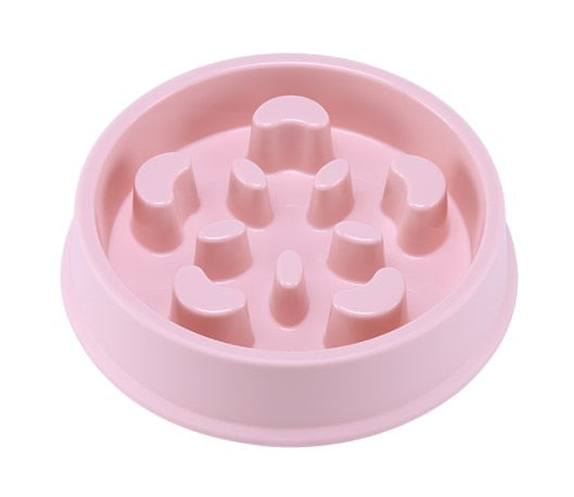 Pet Dog Feeding Food Bowls Puppy Slow Eating Feeder