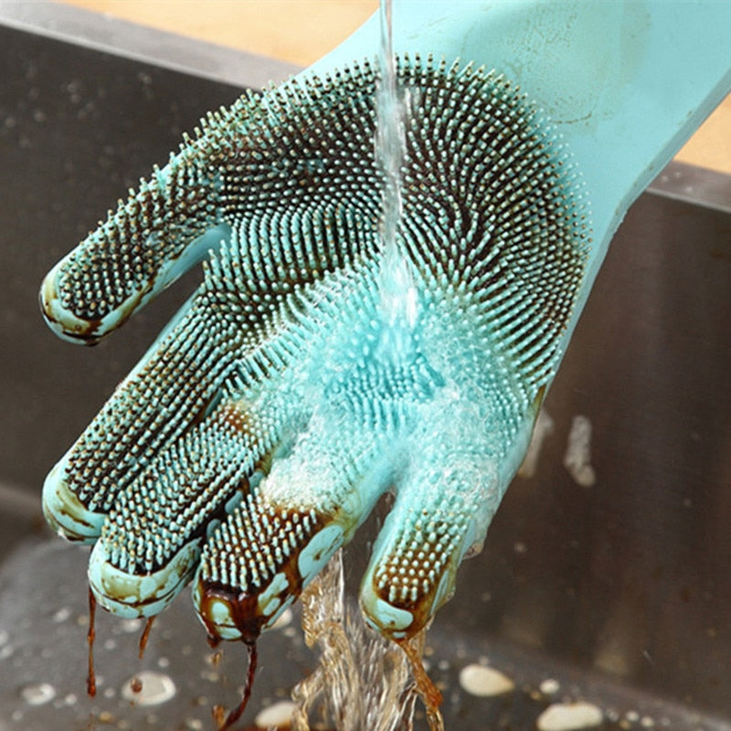 Set of 4 - Dishwashing Silicone Gloves