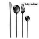 Gold Cutlery Set Stainless Steel Dinnerware Silverware Knife Fork Spoon