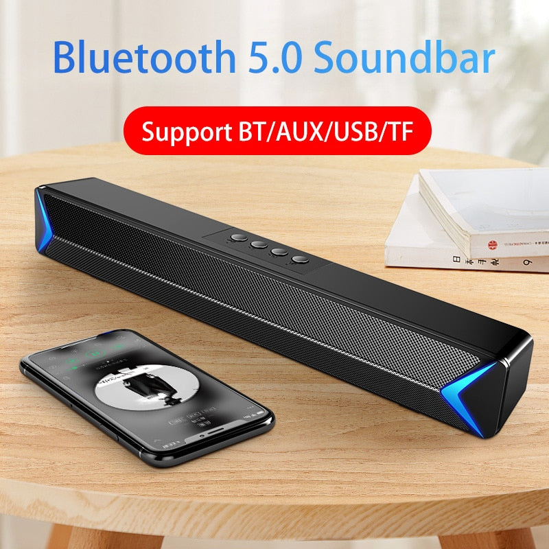 TV Sound Bar Speaker with AUX USB Wired and Wireless Bluetooth Home Theater FM Radio