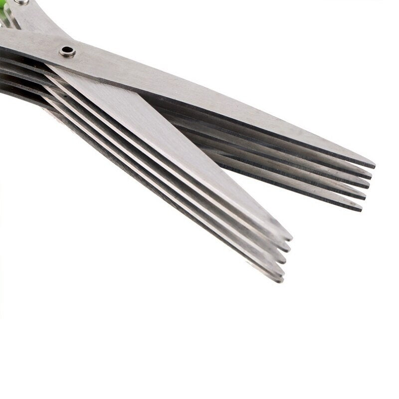 15CM Minced 5 Blades Stainless Steel Kitchen Scissors Herb Cutter