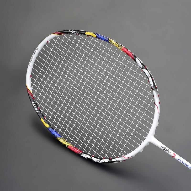 Feather Printing Carbon Fiber Super Light Badminton Rackets
