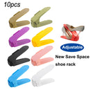 10pcs Durable Adjustable Shoe Organizer Footwear Support Slot Shoes Rack