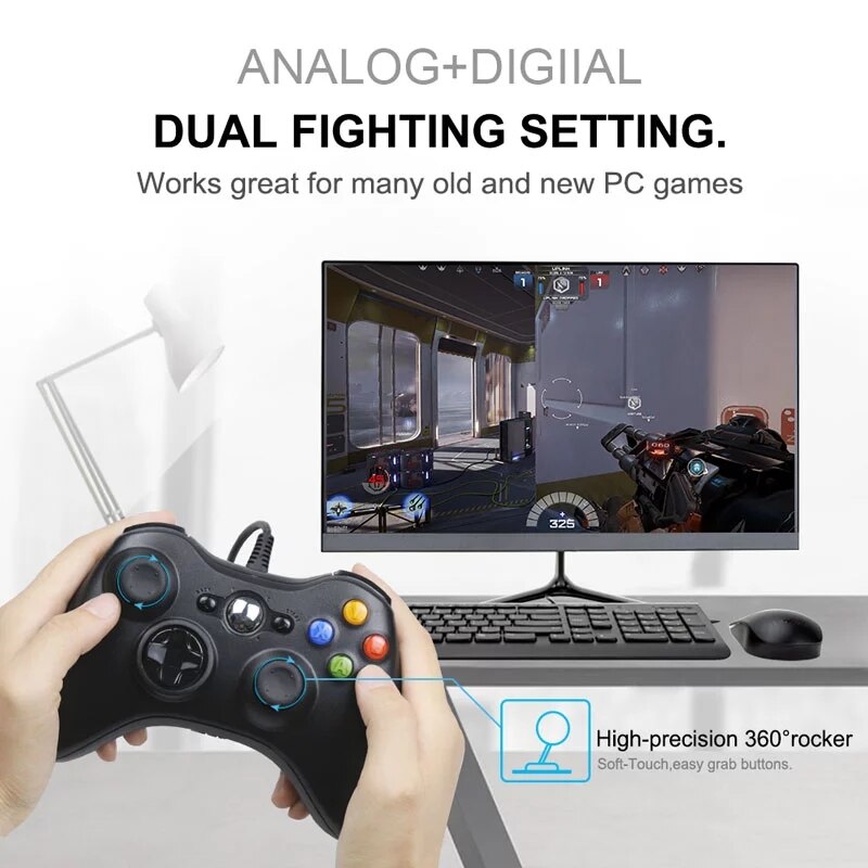 USB Wired Gamepad Joystick For PC Controller XBOX 360