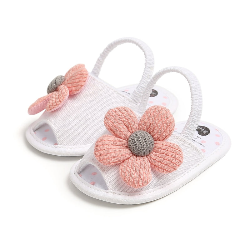 Set of 2 - Baby Shoes Newborn Baby Girl Sunflowers Sandals