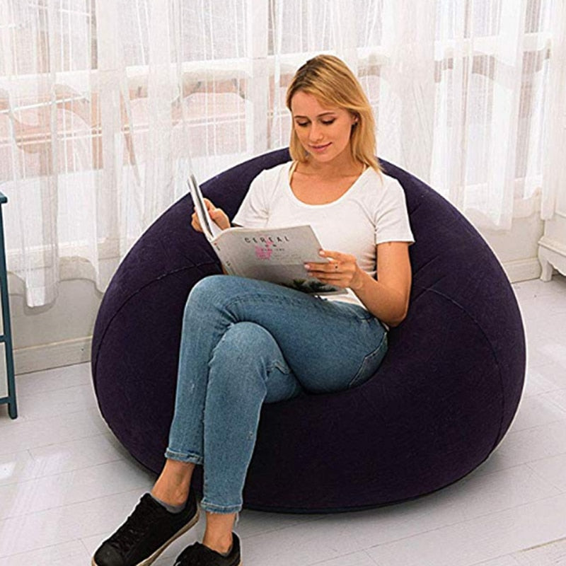 Lazy Inflatable Sofa Chair PVC Lounger Seat Bean Bag
